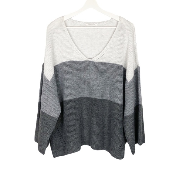 Anthropologie Ribbed Color Block Slouchy Sweater L - Picture 3 of 14